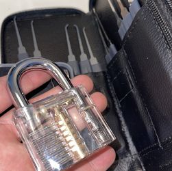 24pcs Lock Picking Tool set, LEATHER CASE, NO transparent training locks yet. Thumbnail