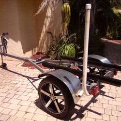 Galvanized Jet Ski Trailer Or Small Boat Up To 16' . New Aluminum Fenders, New Lights, New Wires. Ready To Load.. 