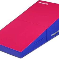 Matladin Incline Gymnastics Mat, 48" x 24" x 14", Foldable Cheese Wedge Mat, Shaped Skill Gym Fitness Mat for Boys and Girls, Home Workout