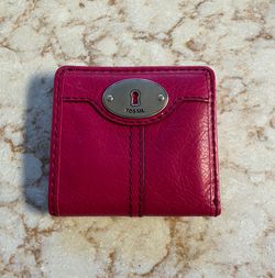 Fossil Leather Small Wallet Pink