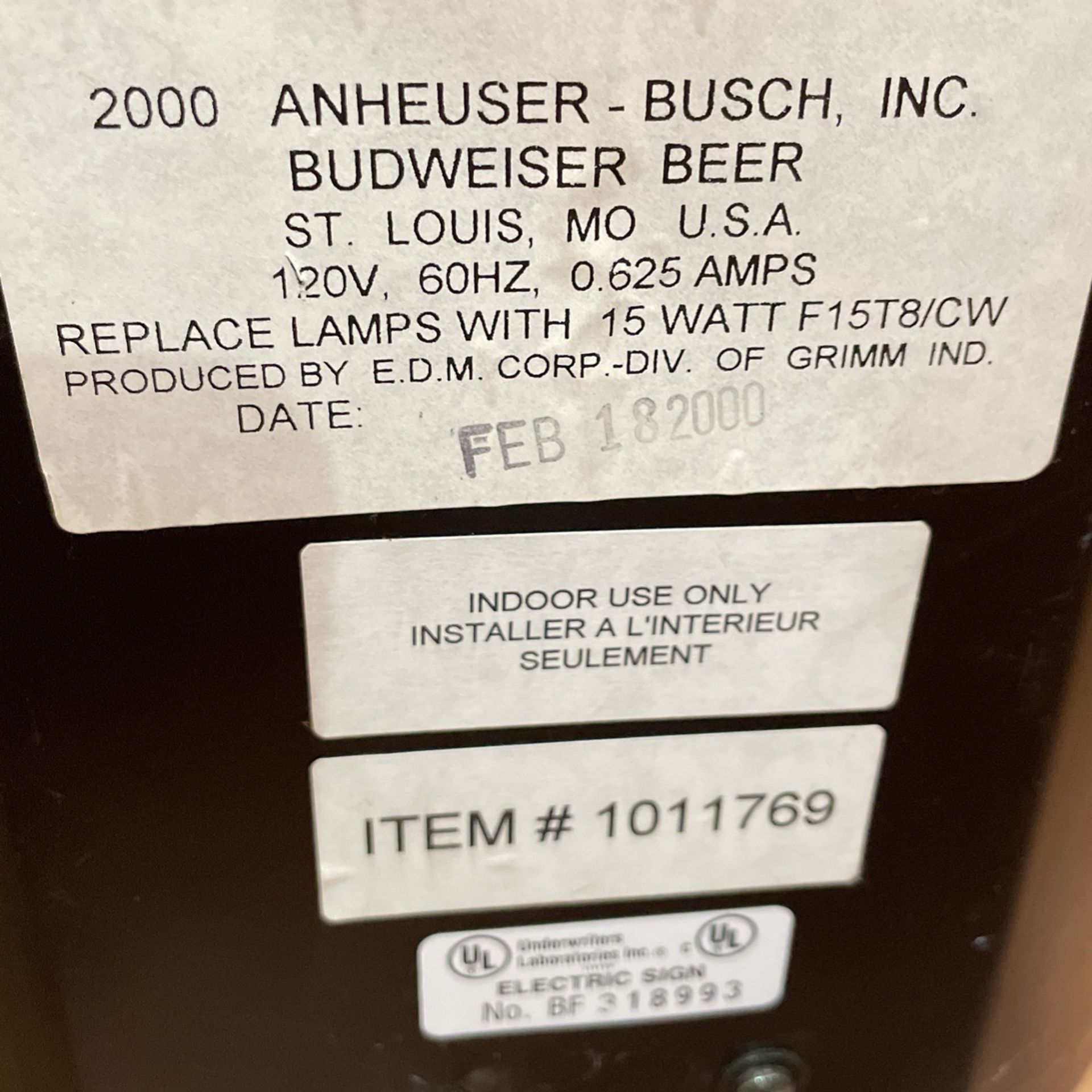 Incredibly rare 25” Lighted busch NA Can Sign