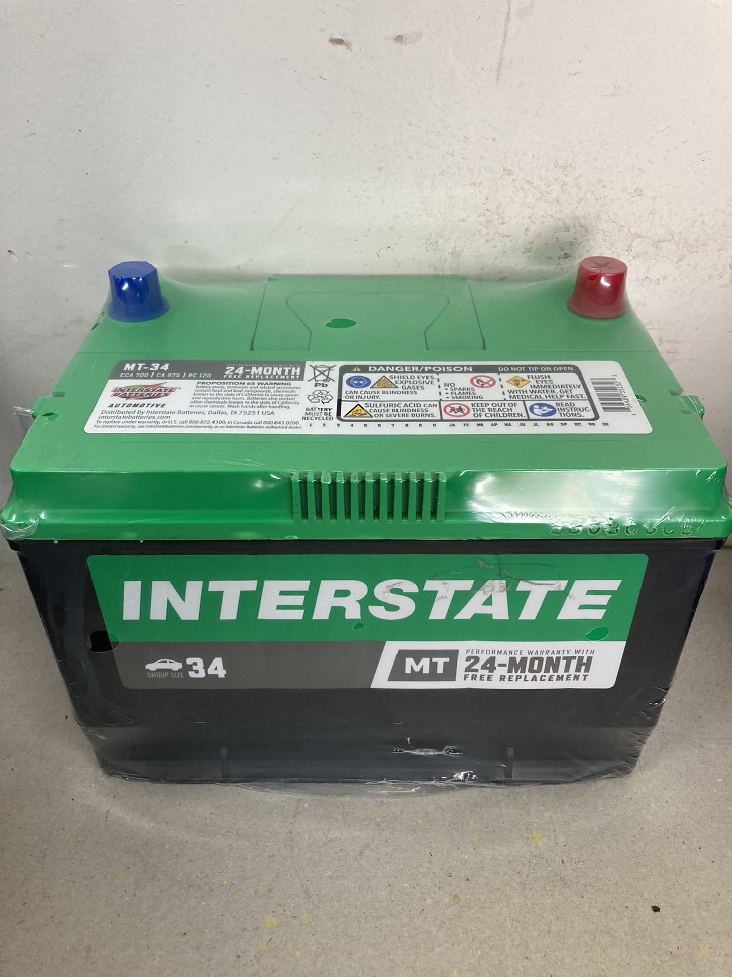 New car battery interstate Megatron size 34 high-performance for sale