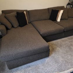 Dark Brown& Black Sectional 