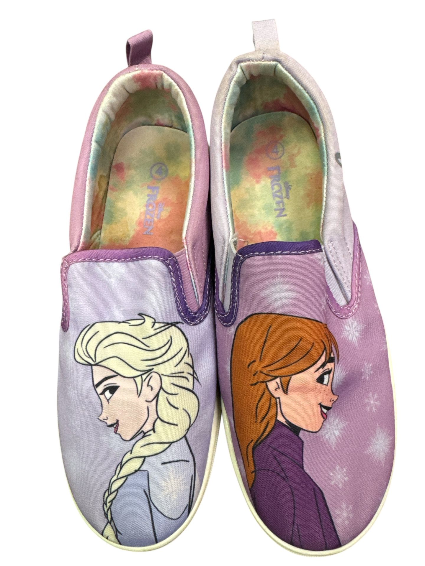Disney Frozen ELSA/ANNA Slip On Sneaker Flat Loafer Shoe Ground Up Kids Size 4