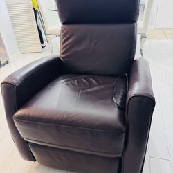 Lucca Brown Leather Power Glider Recliner