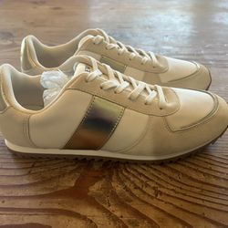 J.Crew trainers in metallic  gold colorblock *New* Size 9
