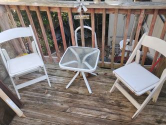 Vintage Wooden Chair With Matching Glass Centerpiece Table