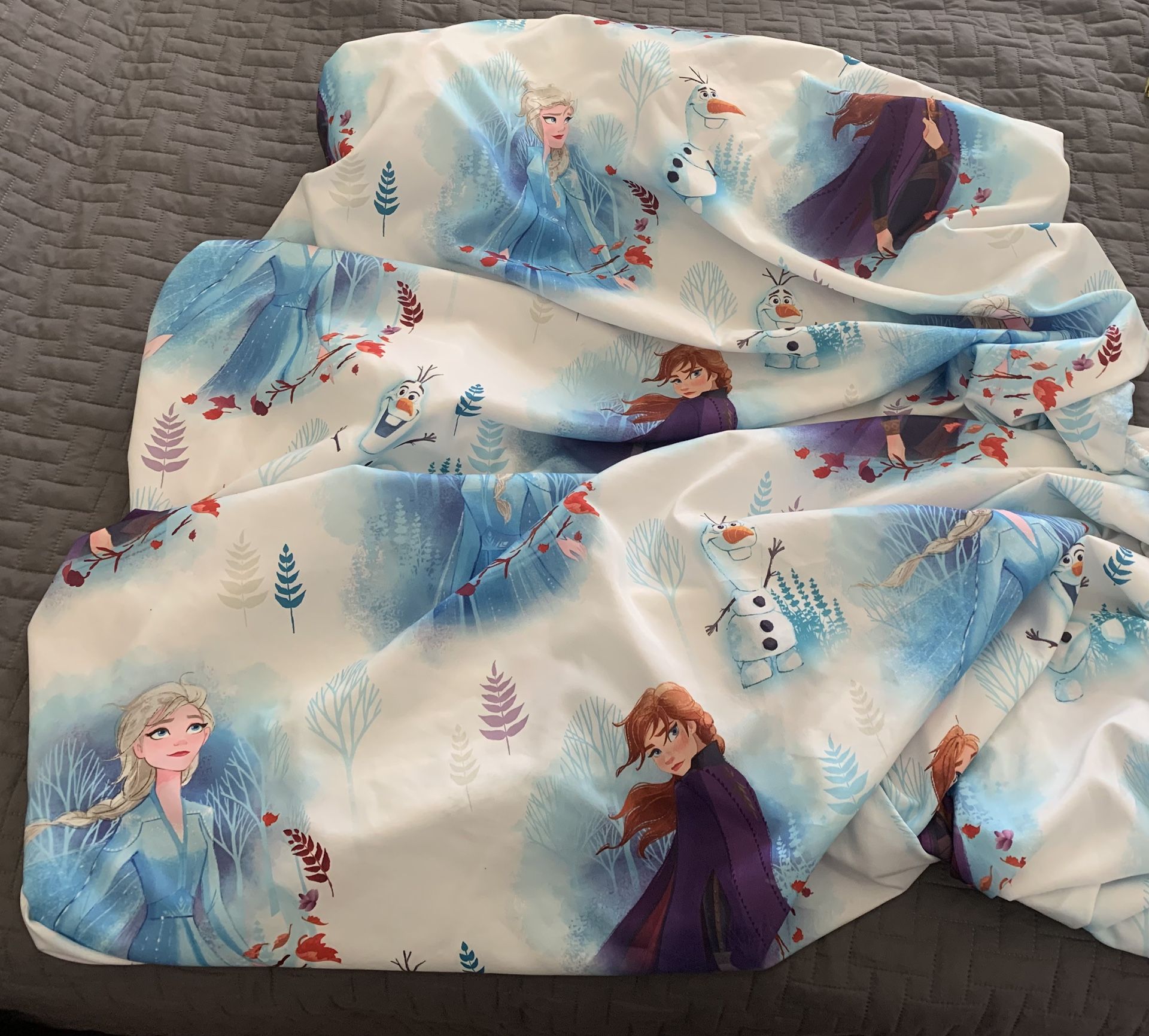 TWIN SHEET SET DISNEY FROZEN DESIGN VERY CLEAN NO STAINS OR DAMAGE ASKING $8