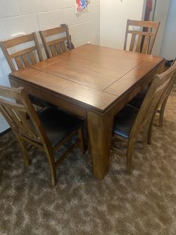 dinner table with 6 chairs