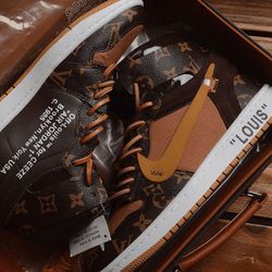 Air Jordan 1s x Off White x Louis L V Leather Box