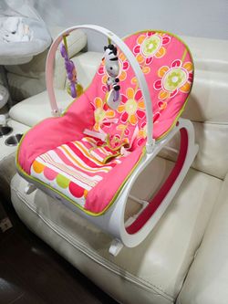 Fisher-Price Infant-to-Toddler Rocker Floral Confetti, stationary baby seat and rocker