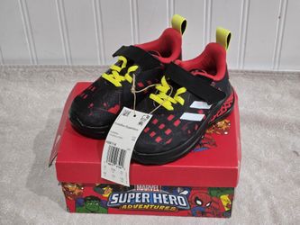 Adidas Kids Size: 6K FortaRun Superhero Sneakers Shoes Toddler Color:Black Red