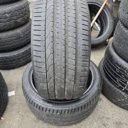 2 used tires 295-35-21 pirelli P Zero with 85% of life tread