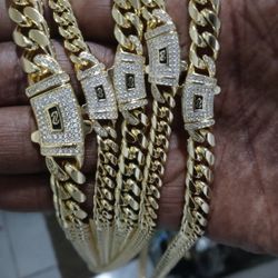 14k Stainless Steel Cuban Link Chains 50 Each