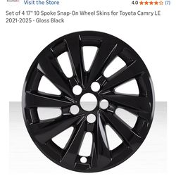 Set of 4 17" 10 Spoke Snap-On Wheel Skins for Toyota Camry LE 2021-2025