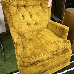 Vintage Gold Velvet Rocking Chair