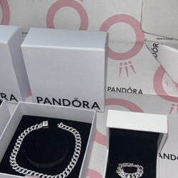Pandora Cuban bracelet with Pandora ring