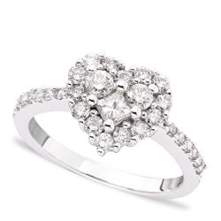 Diamond ring White Gold Brand New Heart Shaped