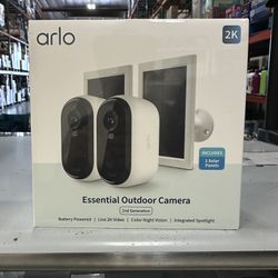 Arlo Essential Outdoor Camera 2nd Gen 2 Pack + 2 Solar Panels Brand New In Sealed Box