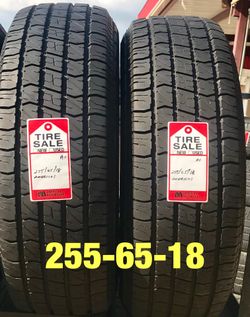 2 used tires 255/65/18 Americus