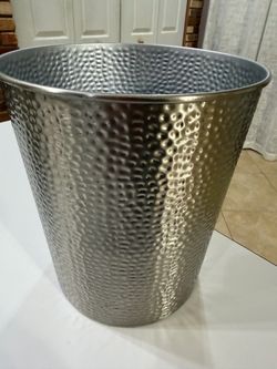Silver  Metal Waste Bin