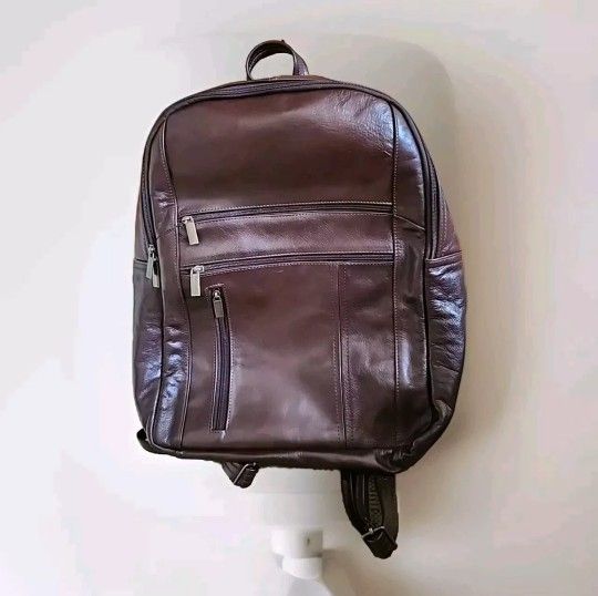 Genuine Leather Backpack Brown UNISEX New