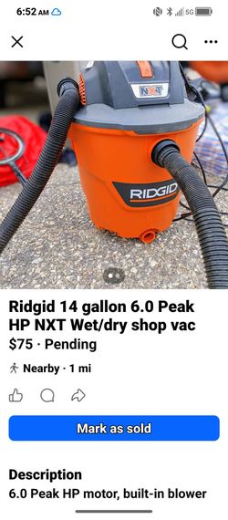 RIDGID NXT Wet/Dry Shop Vac