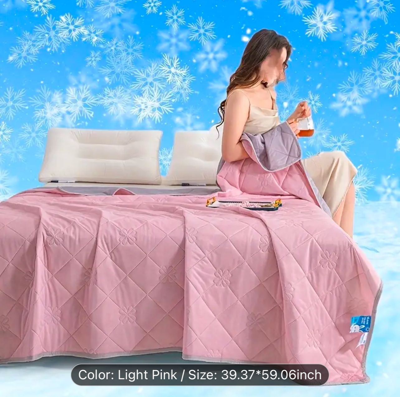 1pc Contemporary Rainbow Theme Cooling Blanket - Soft, Breathable, Lightweight, Air Cooling Comforter, Heat Absorbing, Smooth Knit Fabric, Machine Was