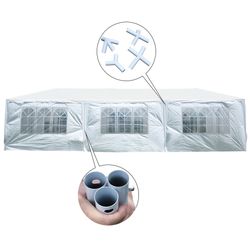 Heavy Duty Canopy Gazebo Build Tent 10x30 Metal Connectors 