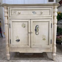 Coastal Beach Style Accent Cabinet Nightstand Storage Cabinet