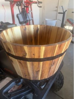 Wooden plant pot
