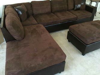 Brown Sectional Sofa with Reversible Chaise!! Brand New FREE DELIVERY