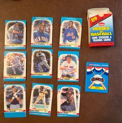 Fleer 1989 Baseball Heroes of Baseball Woolworth Boxed Card Set with Logo Stickers. Barry Bonds Don Mattingly etc