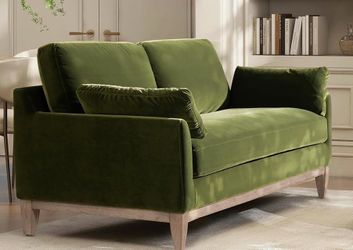 Moving sale- Jennifer Taylor Home Arcadia 75.5" Modern Farmhouse Sofa, Olive Green Performance Velvet