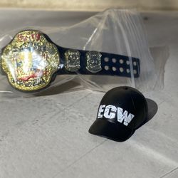 WWE Elite Accessory’s : Ecw Hat / Ecw Belt ( For Action Figure’s)