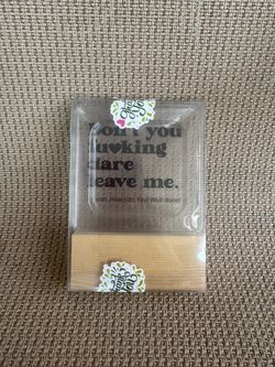 Funny New Job Acrylic Sign with Wood Stand