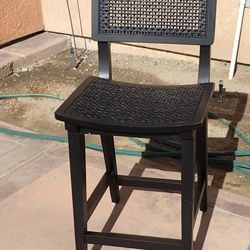 Tormod Black Wicker Bar Stool Counter Height