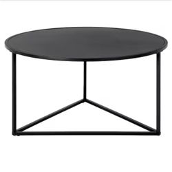 Jenson 33 in. Blackened Bronze Round Metal Top Coffee Table with Storage