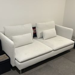 IKEA SÖDERHAMN Sofa – White with Armrests – Great Condition