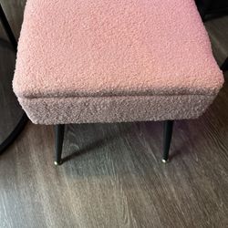 Pink Vanity Stool Chair With Storage