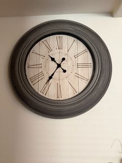 Large Farmhouse Wall Clock with Roman Numerals