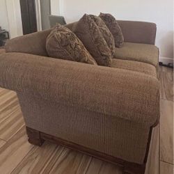 Very Comfortable Brown Sofa Couch With Pillows 