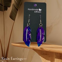 Beautiful Purple Resin Earrings