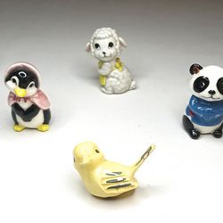 Vintage Animal Figurines Light Plastic Bakelite? Lot Of 4