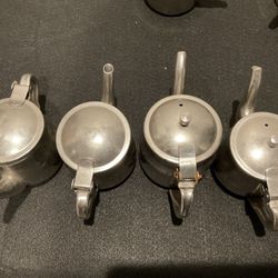 Vintage Stainless Steel Teapots – Set of 4 | 18/8 Stainless | Japan | Mid-Century Style