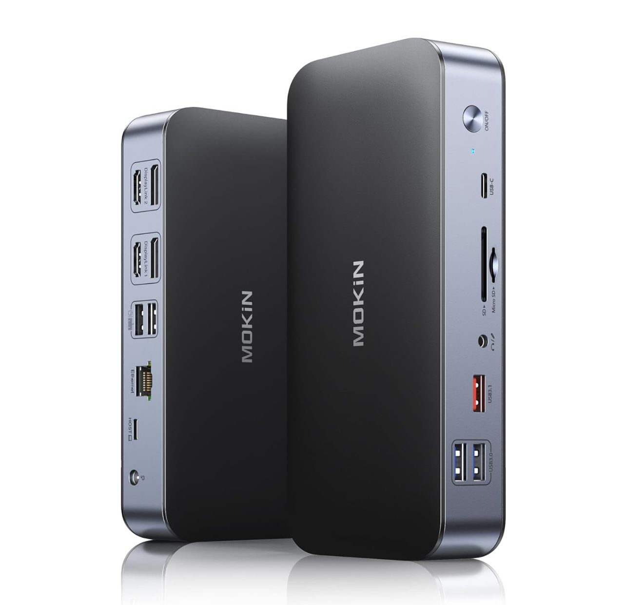 DisplayLink Laptop Docking Station Dual Monitor, USB C Dock with 120w Power, USB C Docking Station with 2 HDMI, 2 DisplayPort,2.5Gbps Ethernet,USB 3.1