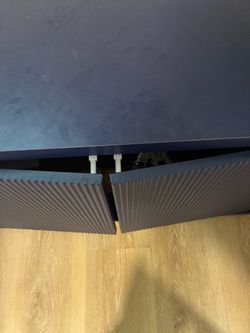 Blue storage tv rack