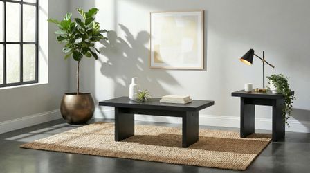 Decker Black 2-Piece Coffee and End Table Set