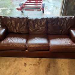 Restored Leather Couch (FREE LOCAL DELIVERY)