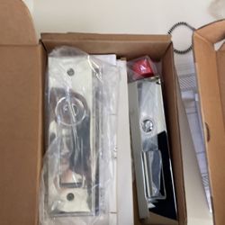 Pocket Door mortises Lock Set polished Stainless New